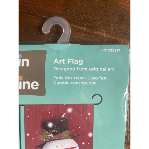 CHECKERBOARD SNOWMAN 12.5" X 18" GARDEN FLAG 11-3118-254 RAIN OR SHINE SEASONAL - Picture 3 of 6